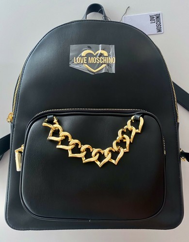 love moschino heart chain backpack