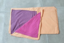 Drap plat 1 personne 90x190cm motif uni orange violet et rose