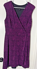 Ann Taylor Crossover A-Line Sift Dress Womens M Plum