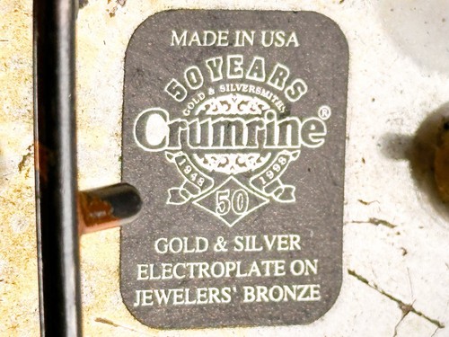 RARE Crumrine Belt Buckle Shriners Sword Vintage Gold SilverPlate Jeweler Bronze - Picture 6 of 8