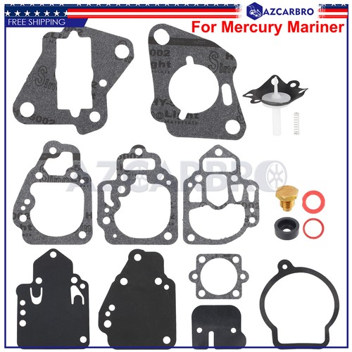 For Mercury 9.9 Hp 0A197112 & Up 10 Hp 0D038000 & Up New Carburetor Rebuild Kit - Picture 3 of 4