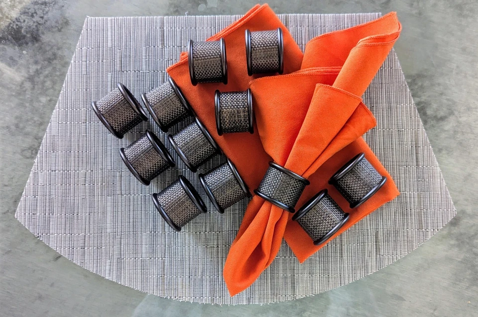 Anillos de servilleta de bronce InterDesign Twillo ~ Juego de 12 - ENVÍO GRATUITO Foto 3 de 4