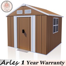 6X4 FT Heavy-Duty Metal Storage Shed w/ Windows Lockable Door  Ventilation