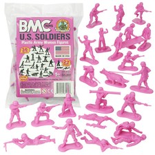 BMC Toys Plastic Army Women Pink Female Military Soldier Figures Made in USA