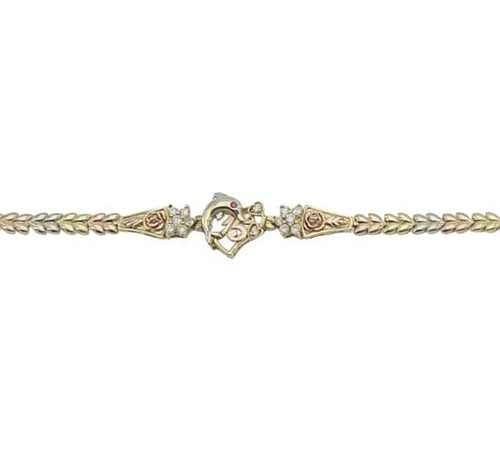 Heart Dolphin Quince Anos Sweet 15 Años 8.3" Bracelet Multi Tone Real 14K Gold - Picture 4 of 14
