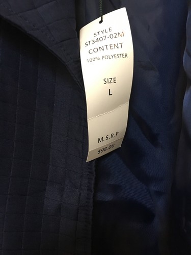 For Cynthia WOMEN'S SZ L Navy OPEN FRONT QUILTED light JACKET/BLAZER NEW $98 - Picture 5 of 8