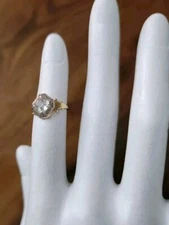 Art Deco OSTBY & BARTON 14k Gold Simulated Paste Child's Ring Size 1.75