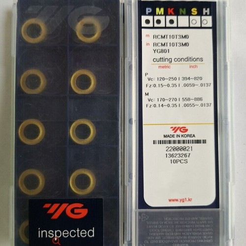 10pcs RCMT10T3MO YG801 CNC R5 milling inserts carbide inserts RCMT10T3 - Picture 2 of 2