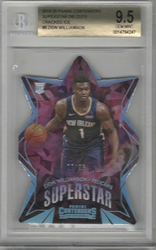 ZION WILLIAMSON 2019-20 PANINI CONTENDERS SUPERSTAR CRACKED ICE #/25 BGS 9.5 🔥