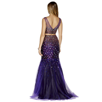 Jolene Prom Dress Formal Evening Gown Style 16190 Black/Purple Size 0 | eBay
