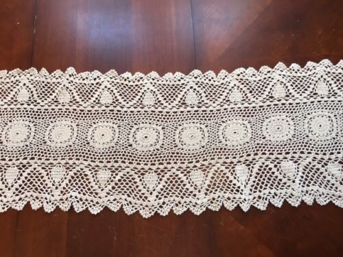 Cubierta de decoración de escritorio de ganchillo hecha a mano de algodón para correr de algodón de colección regalo - Imagen 4 de 5