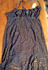 NEW NWT Secret Treasures Sleepwear womens S 4 6 black lace chemise nightie