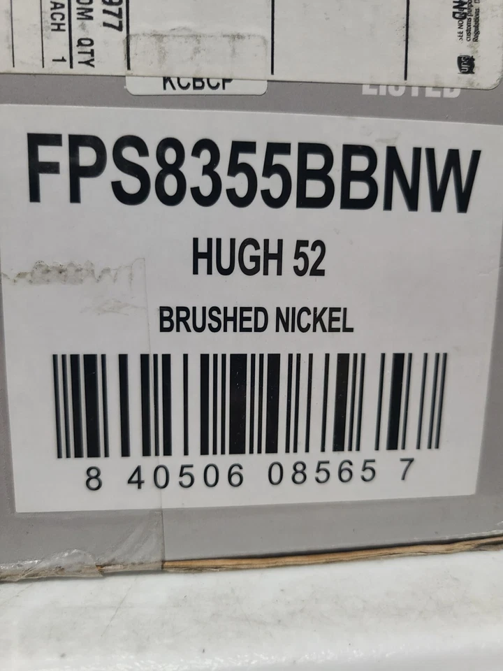 Fanimation Hugh 52 in. Integrated LED Indoor/Outdoor Brushed Nickel Ceiling Fan - Image 4 of 4