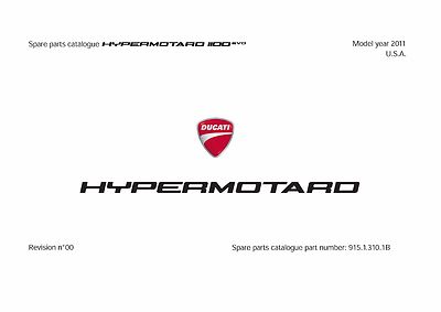 Ducati Parts Manual Book Chassis & Engine 2011 HYPERMOTARD 1100 EVO U.S