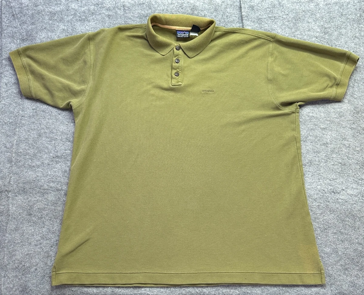 Patagonia Polo Shirt Men XL Green Organic Cotton Pique Classic Fit