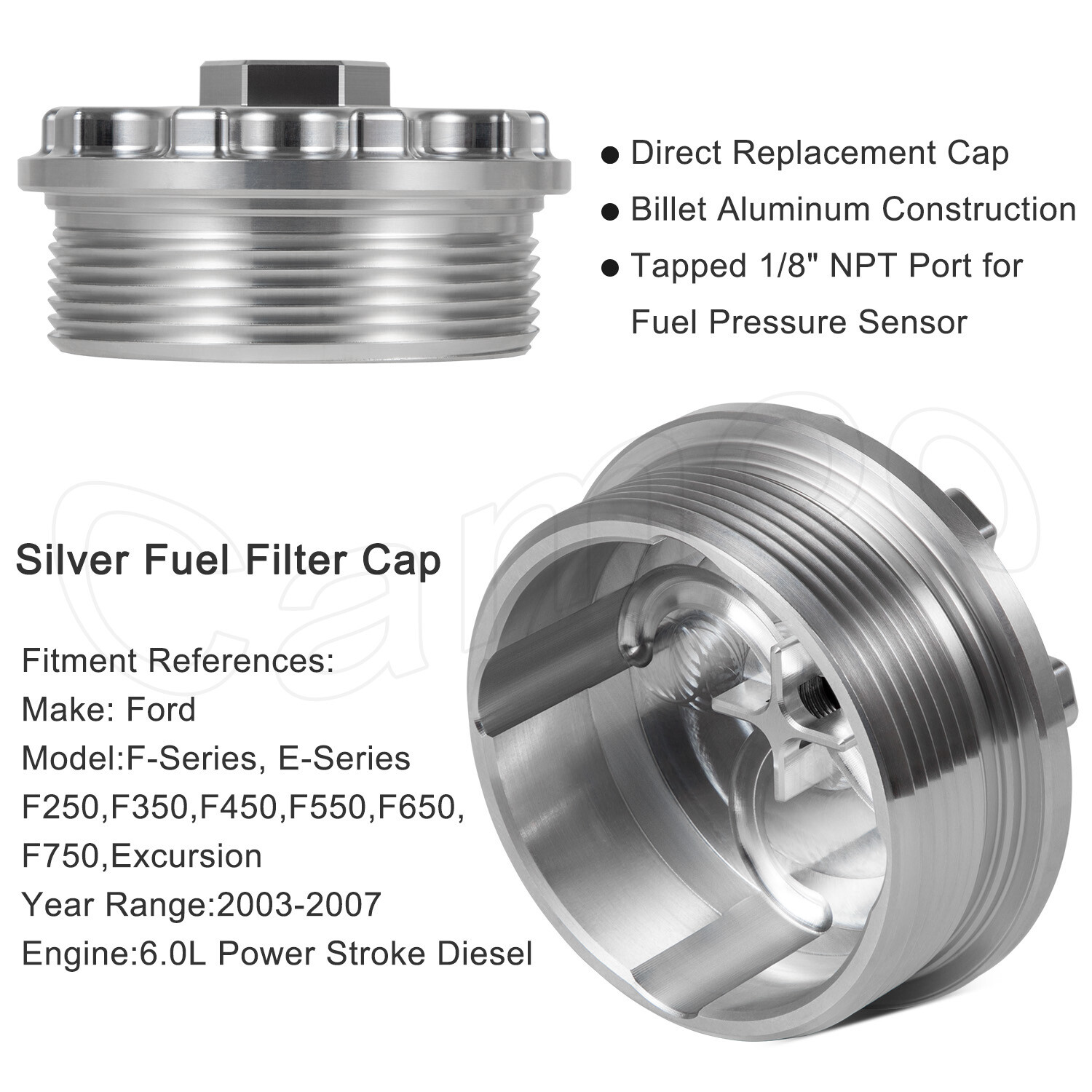 Fuel Filter Cap with Fuel Pressure Port Aluminum for 0307 Ford