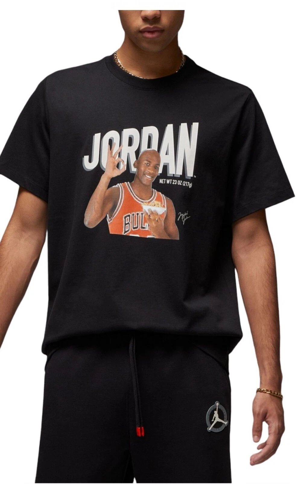 Air Jordan T Shirt XL Flight MVP Photo Cereal Graphic Tee Black DV8434
