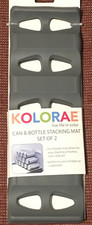 KOLORAE Can & Bottle Stacking Mats Grey Silicone Pantry Refrigerator - SET OF 2