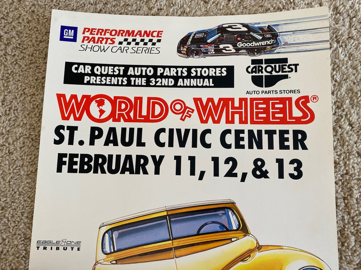 Rare 1990s 32nd Annual World If Wheels Car Poster St. Paul MN