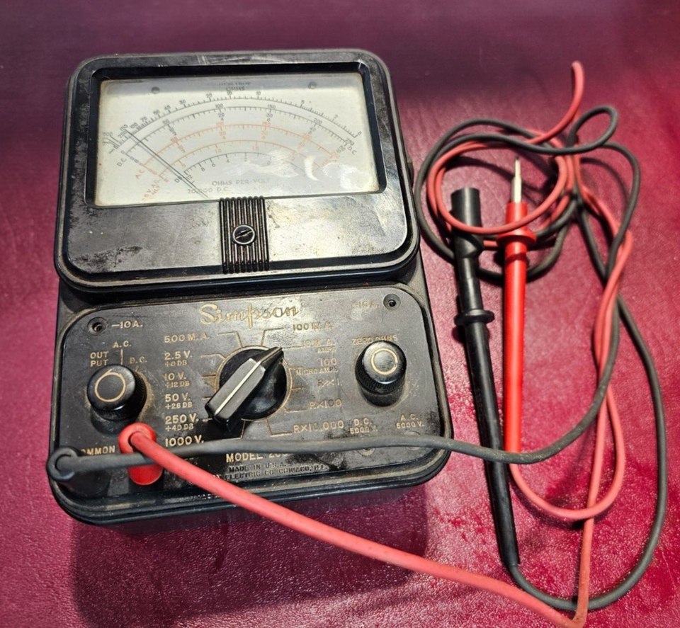 Vintage Classic Simpson 260 Analog Multimeter For Parts Not Working eBay