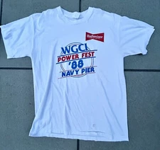 VINTAGE VTG WGCI CHICAGO POWER FEST 1988 BUDWEISER T-SHIRT SIZE LARGE
