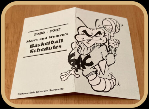 1986-87 CALIFORNIA STATE HORNETS MENS WOMENS BASKETBALL POCKET SCHEDULE