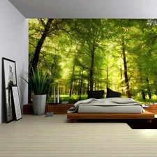 Crowded Forest Mural - Wall Mural, Removable Sticker, Home Decor- 100x144 inches