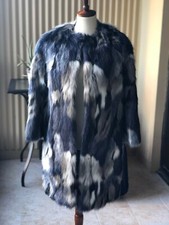 Premium Quality Woman Multicolored Faux Fur Trendy Over The Knee Coat Sz M Sale
