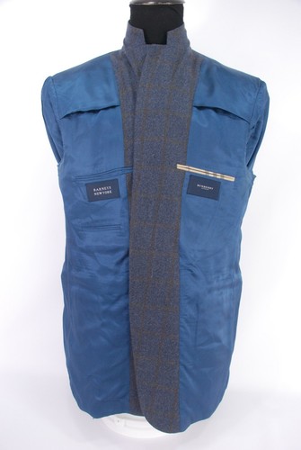 Burberry London 3Btn Bond Street Flannel Sport Coat Blue Brown Check 46L - 第 5/9 張圖片