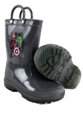 Avengers Light-Up Kids Rain Boots Boys Size 7 Marvel Comics Gray New With Tags