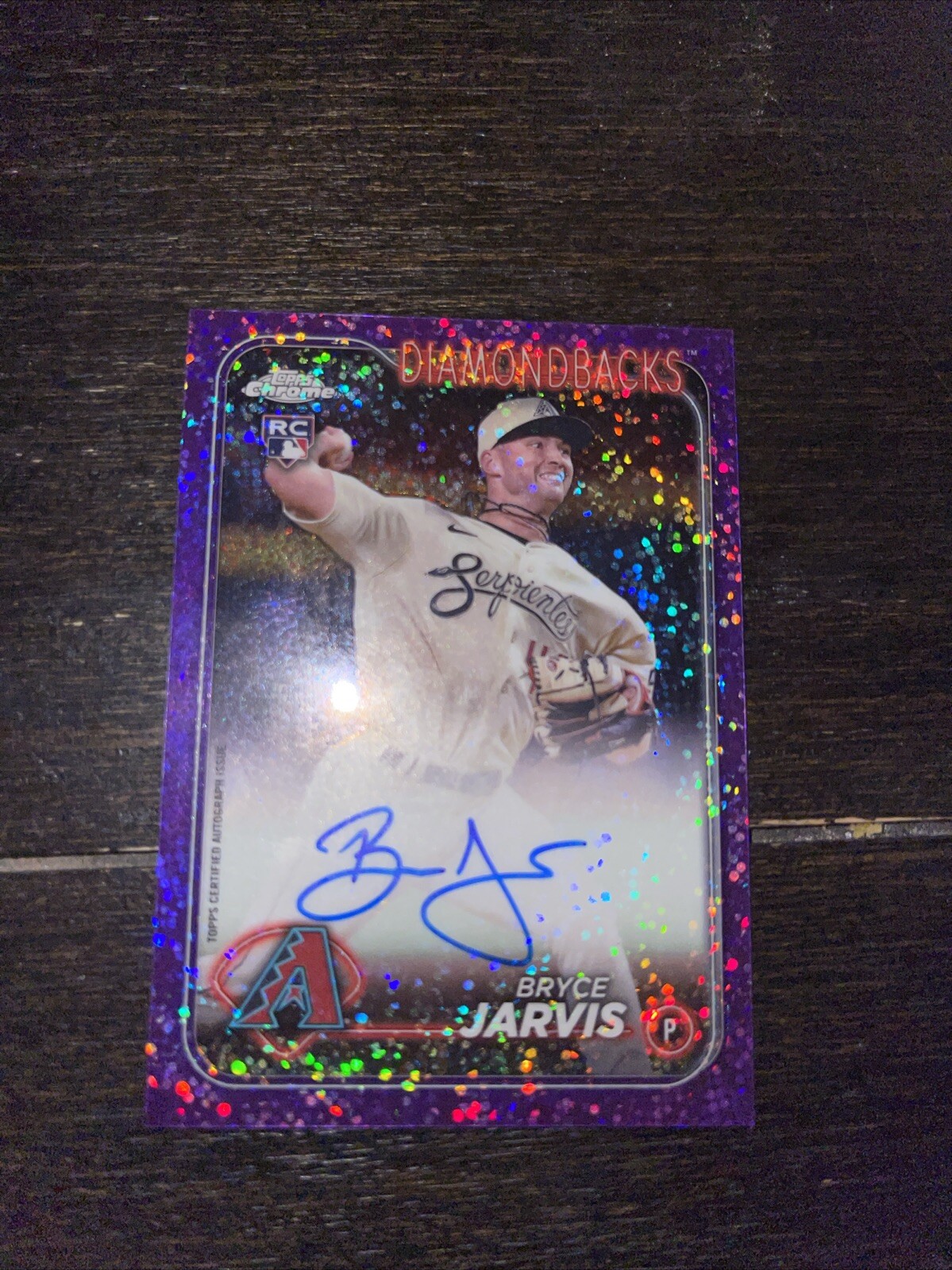BRYCE JARVIS ROOKIE AUTO 2024 Topps CHROME RA-BJ PURPLE SPECKLE 229/299- DBACKS