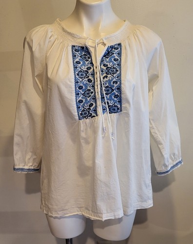 Vintage Keren Hart Embroidered Peasant Blouse Sz Medium Boho Cottagecore - Picture 7 of 11