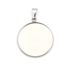5 Lightweight Stainless Steel Blank Cabochon Settings Fits 25mm Round Pendants