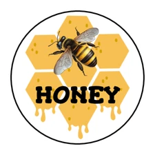 honey labels, stickers, tags, envelope seals, yellow bees wax