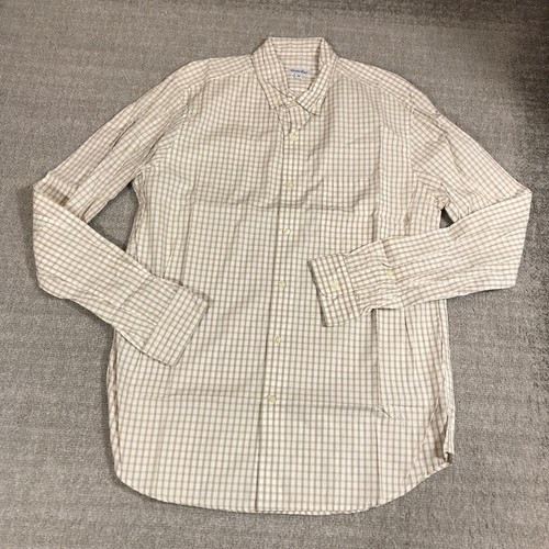 Steven Alan Shirt Mens Medium Button Up Yellow Check Preppy Casual Adult A3