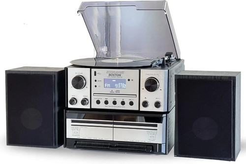 Steepletone Boston 5-in-1 Music Centre Bluetooth, CD, Cassette, FM Radio Aux In - Picture 3 of 19