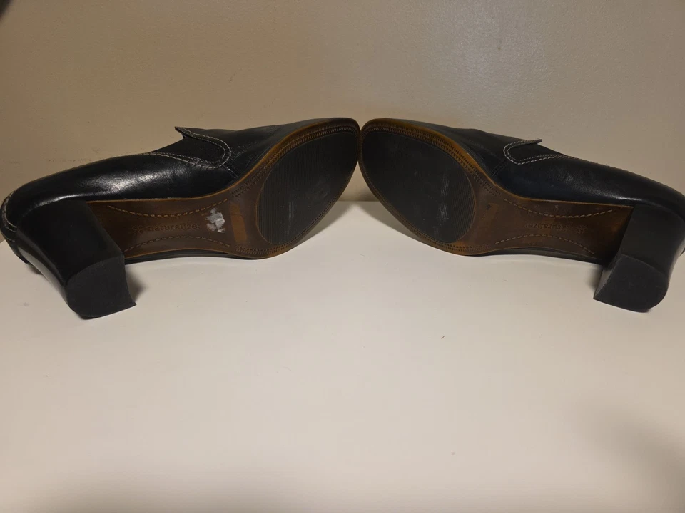 Mocasines de tacón grueso de cuero negro Naturalizer para mujer talla 11 M Foto 4 de 4