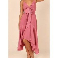 Petal & Pup Mariana High Low Pink Midi Dress Sleeveless Size S