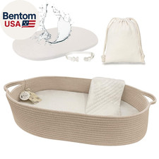 Baby Changing Basket with Pads and Safety Belt- 100 Cotton Boho Baby Moses Bask