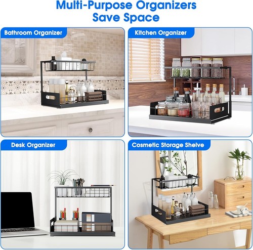 Under Sink Organizer, 2 Tier under Sink Organizers and Storage Multi-Purpose und - Picture 4 of 11