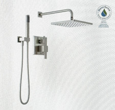 Delta 1-Spray Raincan Wall Mount Fixed  Handheld Shower Head 1.75 GPM Brushed