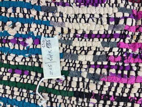 Multicolor Moroccan Handmade Rug, Home Berber Vintage Cotton Carpet 4'2x6'8 ft - Picture 10 of 10