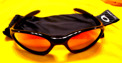 OAKLEY MINUTE 1.0 GEN 2 JET BLACK FRAME RUBY IRIDIUM LENSES VERY NICE SUNGLASSES