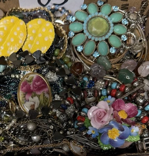 Vintage & Modern Some Signed Costume Jewelry Lot Full Small Priority Box # 83