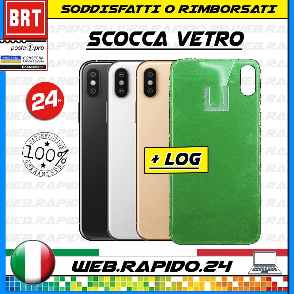 VETRO BACK COVER SCOCCA POSTERIORE VETRO APPLE IPHONE XS MAX BIG HOLE+BIADESIVO!