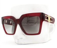 Versace Sunglasses Crystal Bordeaux Dark Red Gold Logo VE4458 5430/11 with Case