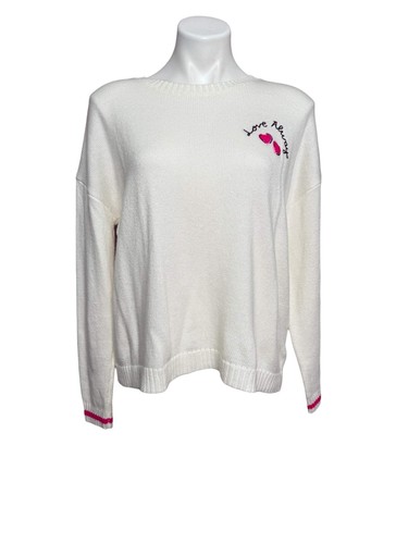 Lilly Pulitzer Pippy Sweater Coconut, Love Always Embroidery Size L