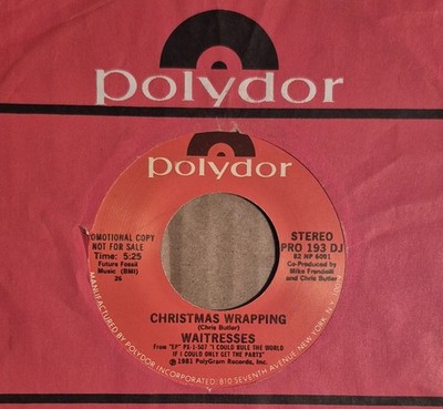 RARE WAITRESSES ''CHRISTMAS WRAPPING'' 7''45 PROMO POLYDOR PRO 193 DJ new wave 1981