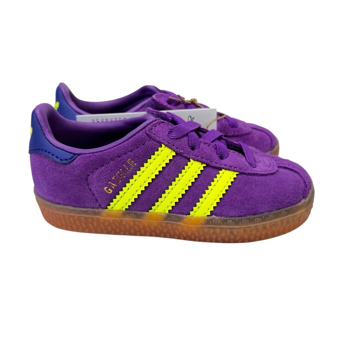 Adidas Gazelle CF EL I Active Purple Solar Yellow Shoes JP7136 Toddler Sz  5-10K | eBay