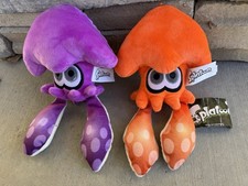 Nintendo Splatoon Cushion Squid Blue Plush Toy LOT of 2 Japan Purple Orange 2017